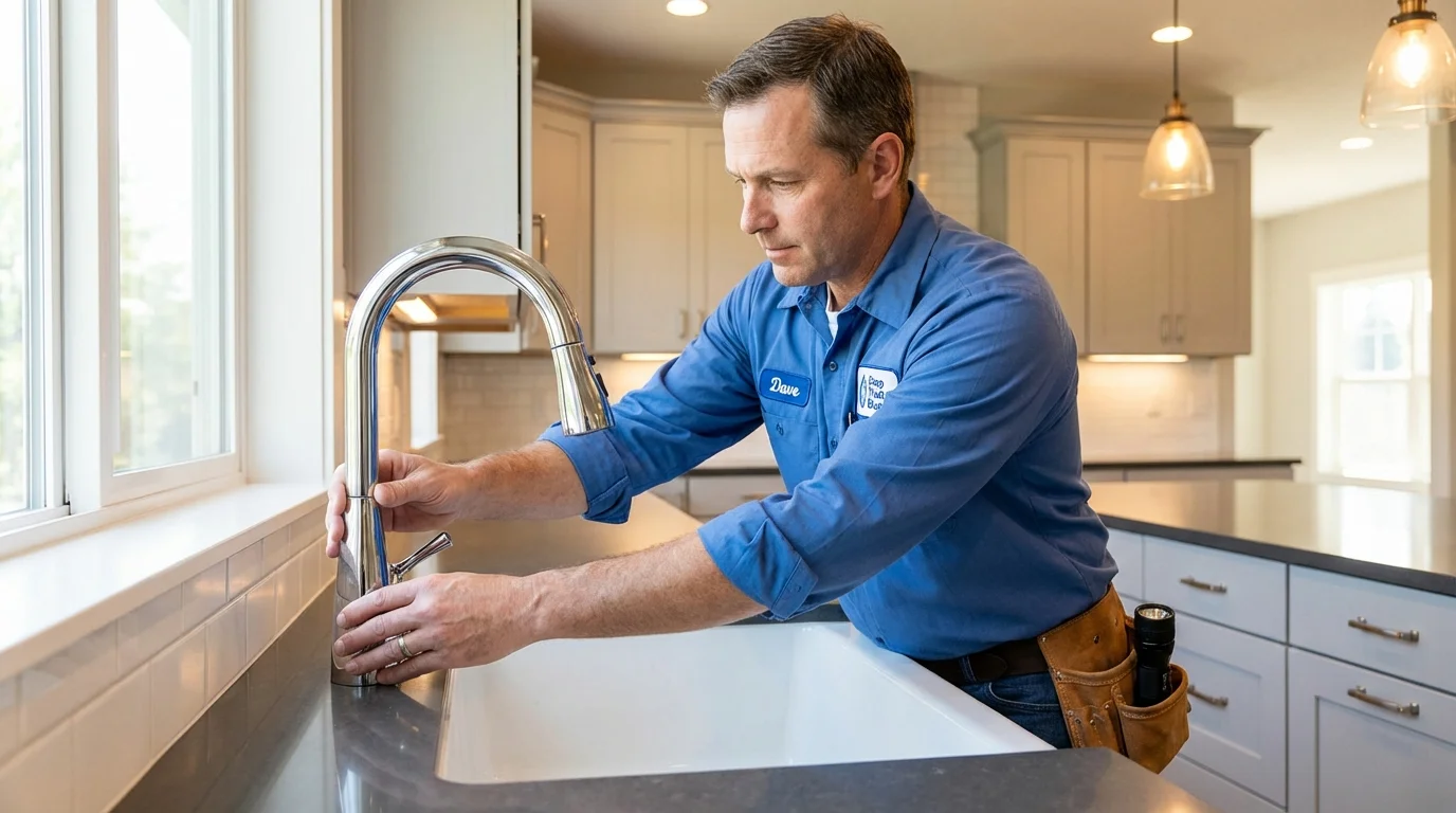 Kitchen faucet installation by Johns Plumbing LLC in Edwardsville